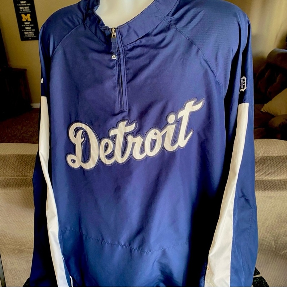 Detroit Tigers Pullover Windbreaker Duguout Jacket